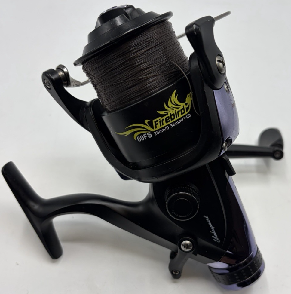 Shakespeare Firebird 60FS Spinning Fishing Reel Black (VGC, FAST UK POSTAGE)