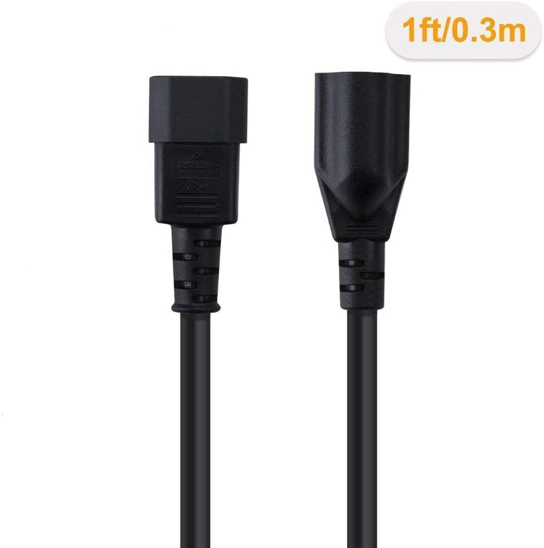 10-Pack 1 Foot 18AWG Standard Computer Power Adapter Cord NEMA 5-15R Receptacle