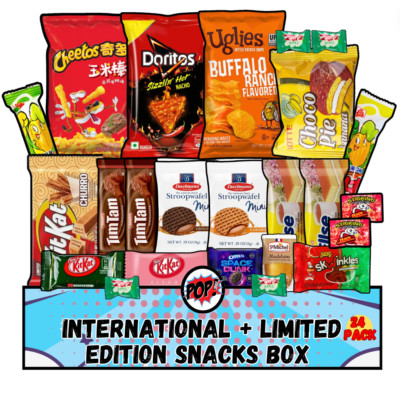 Limited Edition Snack Box | 24 Pk Variety Of Chips, Candy, Cookie, Foreign Snack