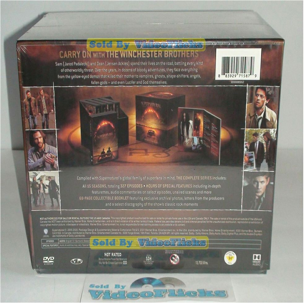 Supernatural The Complete Seasons 1-15 Series DVD 86-Disc Box Set New