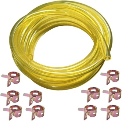 10 Feet Long Fuel Line Fuel Hose Fuel Tube 1/4'' ID x 3/8'' OD 6x10mm with Clamps