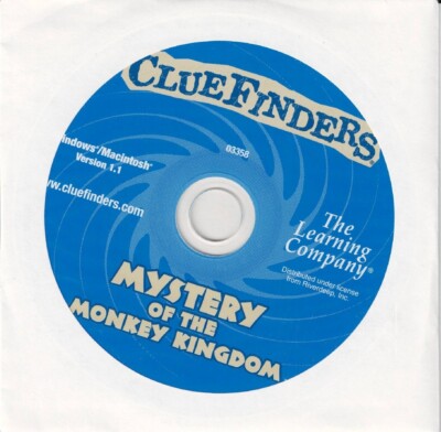 Cluefinders Mystery of the Monkey Kingdom Pc New XP Cd Rom In Sleeve Learn Math