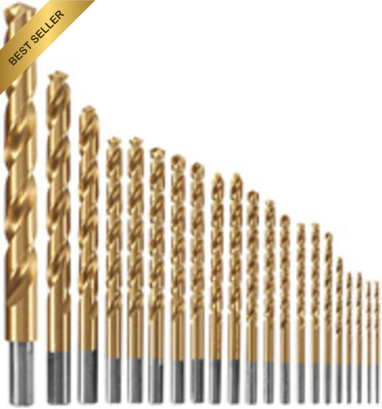 TI21A Titanium-Coated Metal Drill Bit Set (21 Piece)