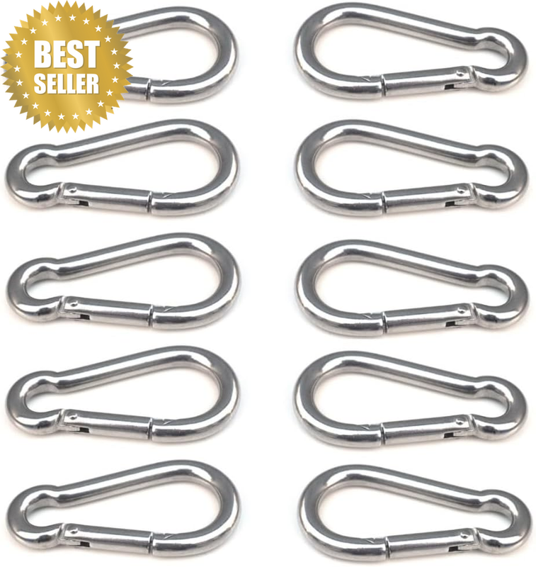 10-Piece Spring Hook Keychain for Climbing, Climbing Hook Cap, Heavy-Duty Climbi