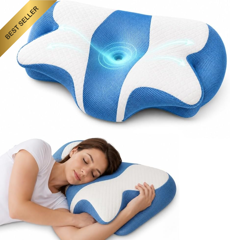 Cervical Pillow for Neck, Ergonomic Butterfly Memory Foam Pillow for Sleeping wi