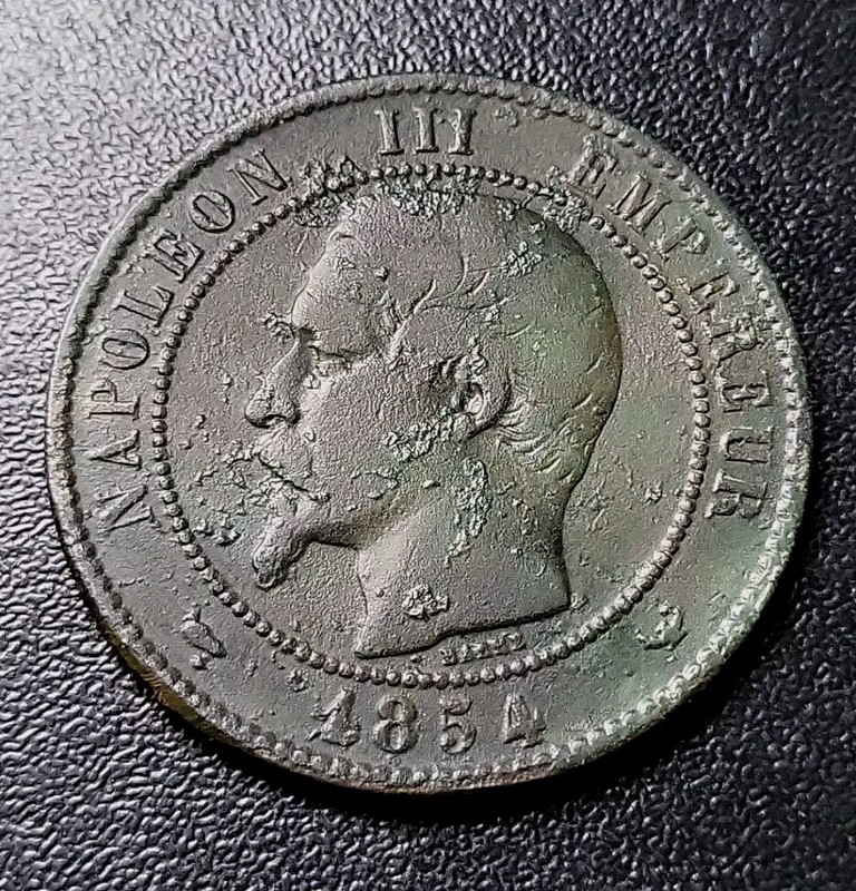 B9294: 10 Centimes NapolÃ©On Iii 1854 W Chien Lille