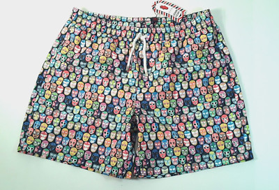 New - Luchiano Visconti Mens Size XL Swim Trunks Shorts Mesh Liner Wrestler Mask