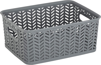 Small Herringbone Bin | Storage Tote Basket | Organizer | Decorative | Good f...
