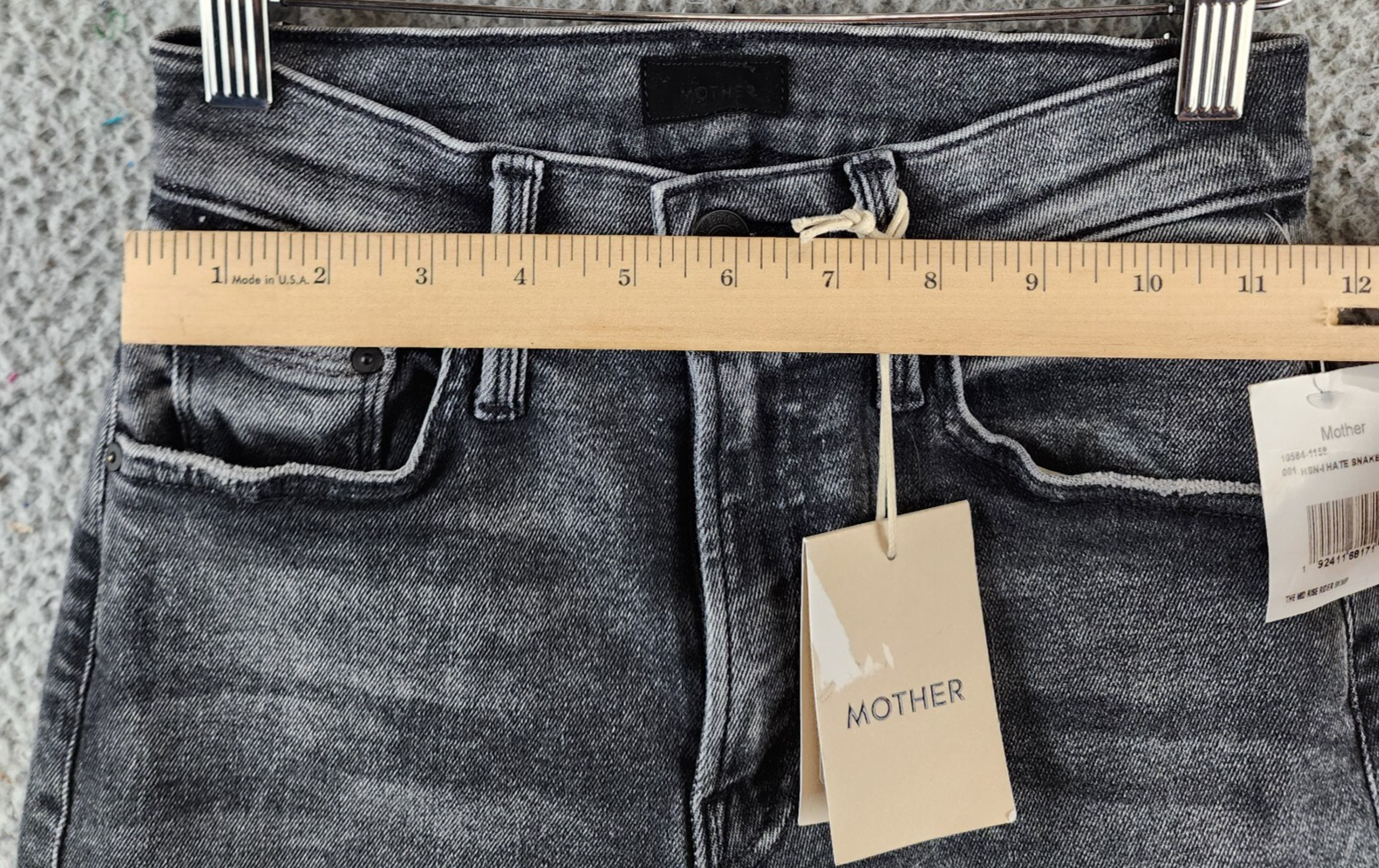MOTHER The Mid Rise Rider Skimp Jeans Women's 23 I Hate Snakes Button Closure - Picture 7 of 16