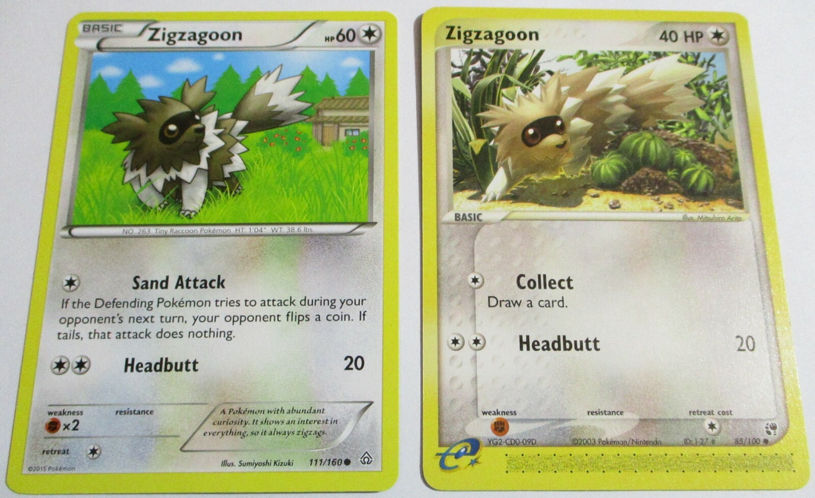 Zigzagoon 2 Pokemon Card x2 Various Sets | eBay