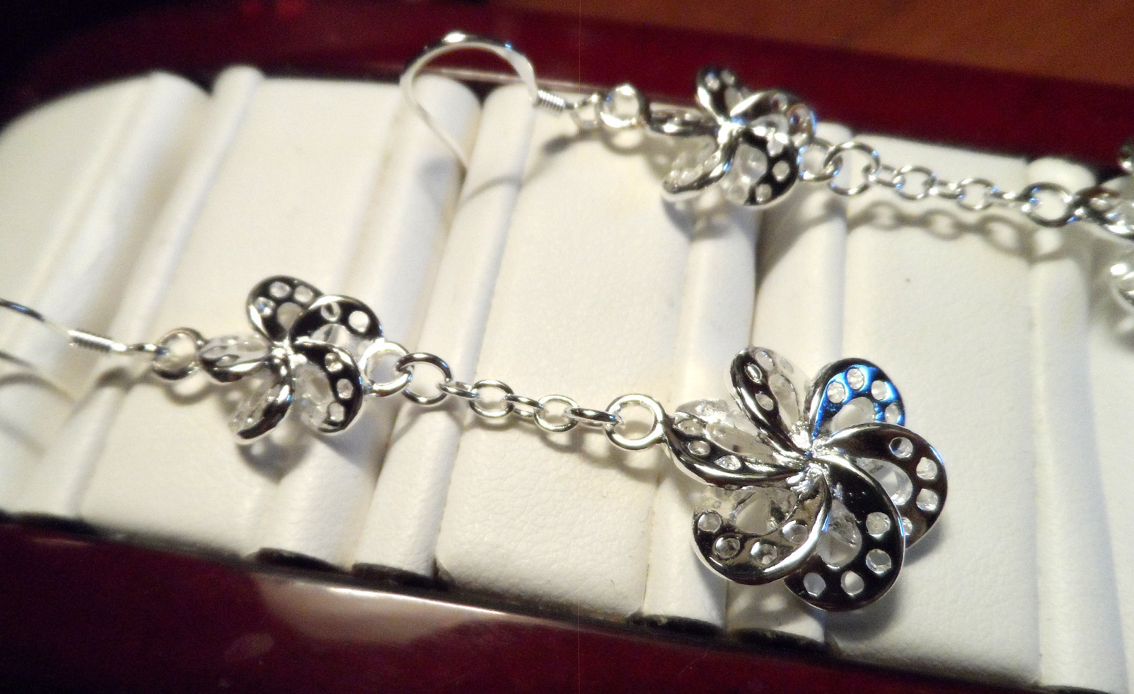 New ETERNITY Swirl Rosette Earrings 925 Silver DropDangle 2.25