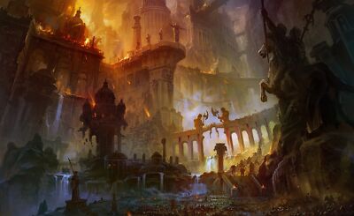 Anime Fantasy Art Artwork Fantasy City  Gaming Mat Desk 12625