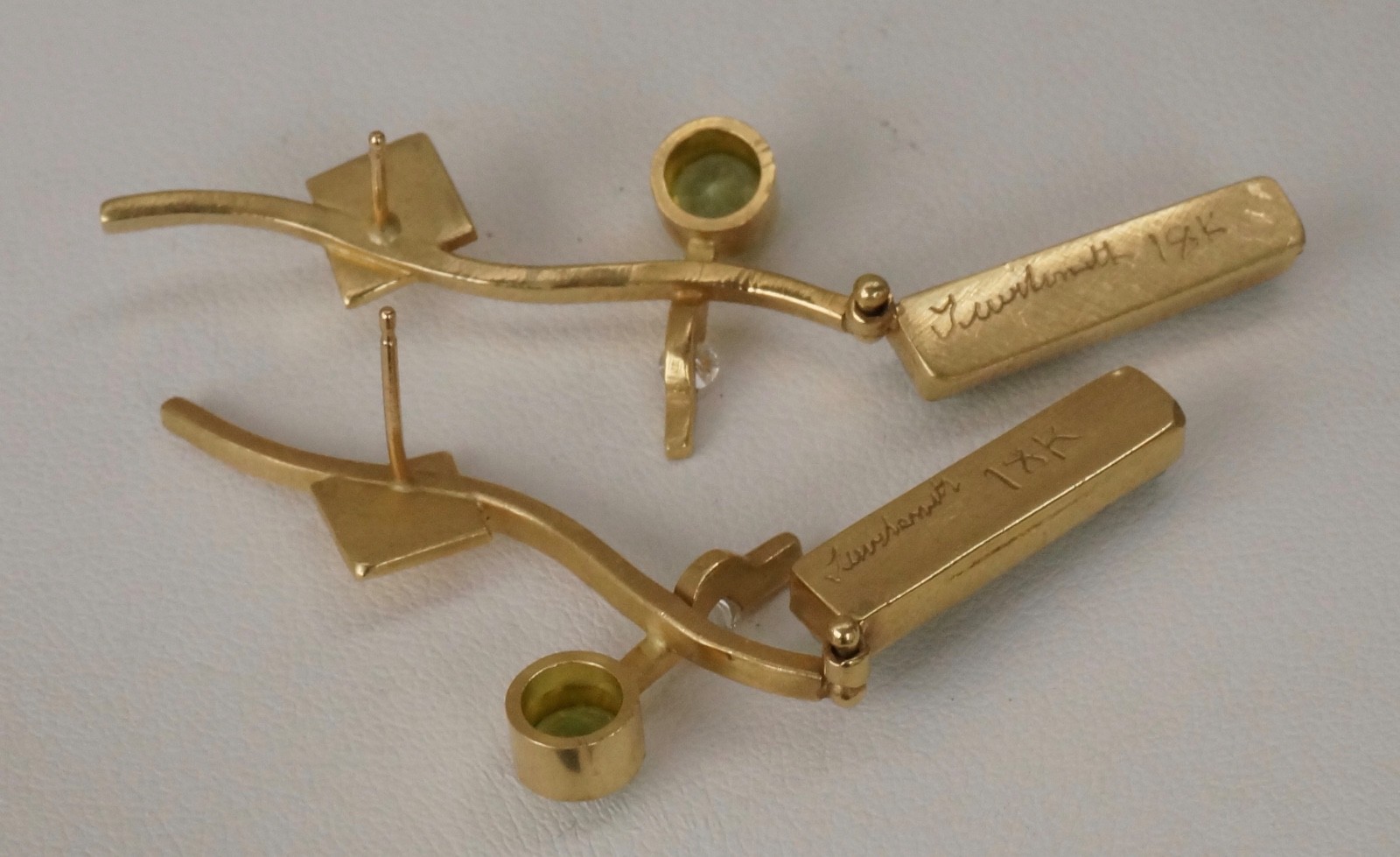 Jewelsmith Designer Diamond & Gemstone 18k Yellow Gold Dangle Drop Earrings