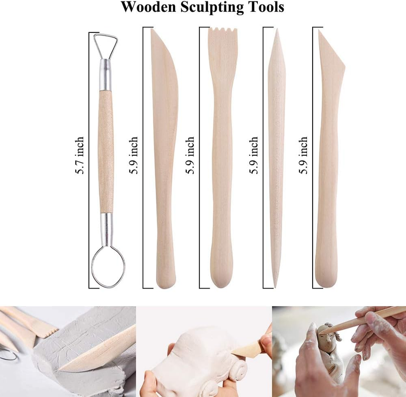 Polymer Clay Tools Set, 25 Pcs Ceramic Clay Modeling Sculpting Carving Tools for