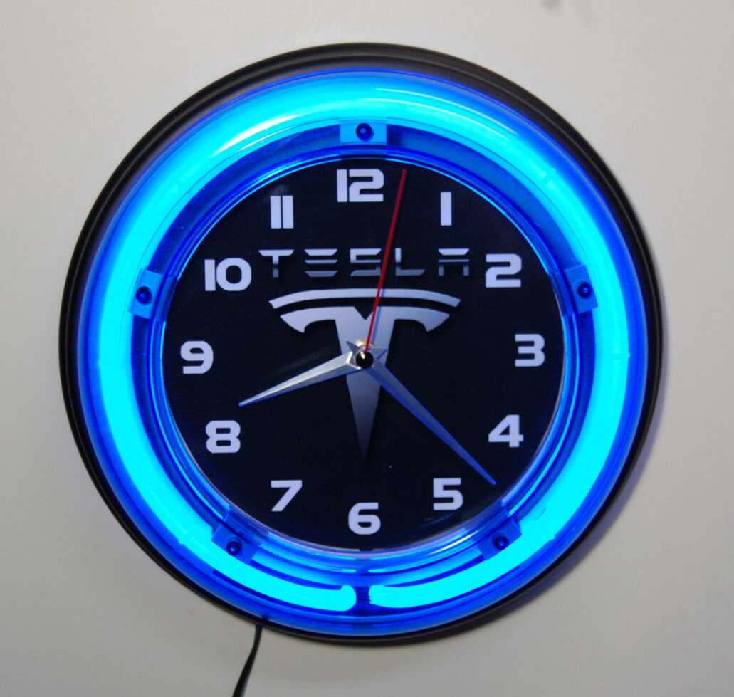 Tesla Motors neon wall clockのeBay公認海外通販｜セカイモン