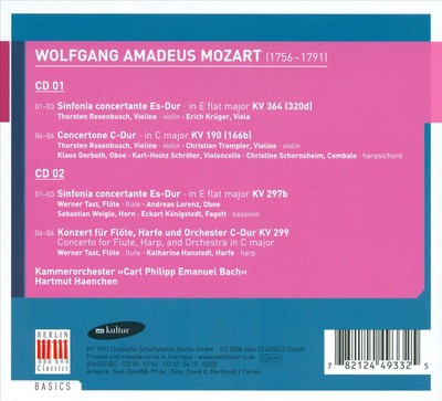 HARTMUT HAENCHEN / CARL PHILIPP EMANUEL BACH CHAMBER ORCHESTRA MOZART: SINFONIE 