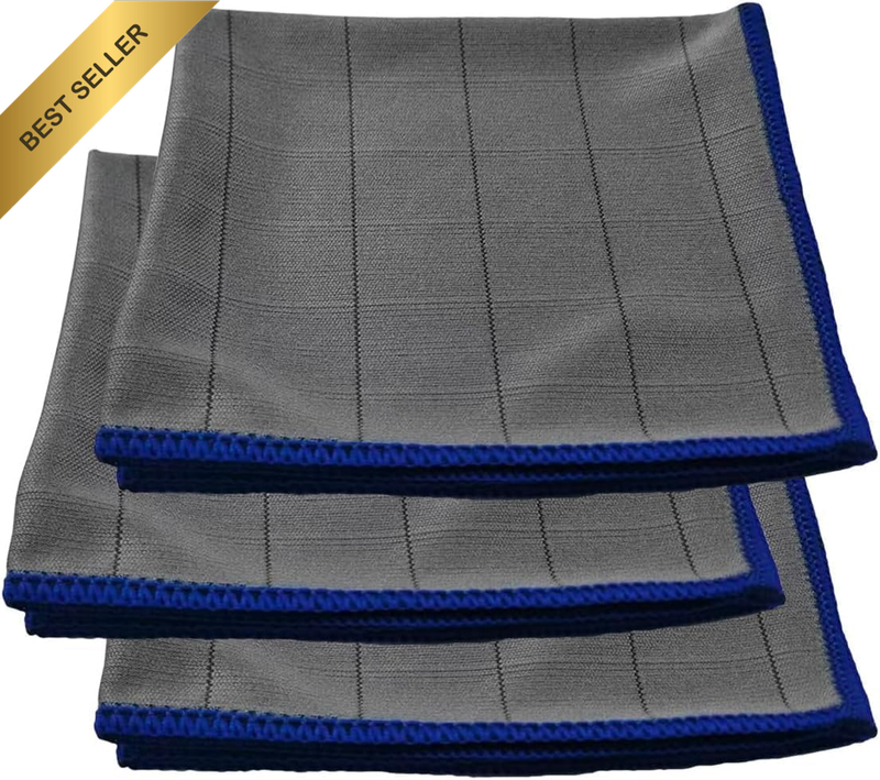 Car Carbon Microfiber Towels, 12" X 12" No Lint No Streak Cleaning Towel, Reusab