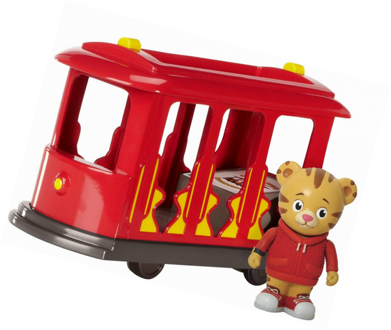 daniel tiger's neighborhood trolley with daniel tiger figure