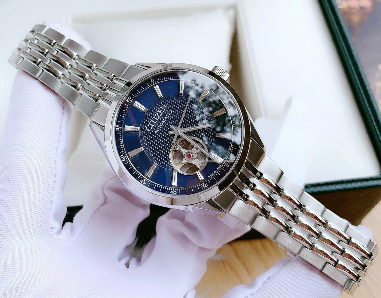 Pre-owned Citizen Automatic Mechanical Men's Blue Dial Watch Nh9110-81l
