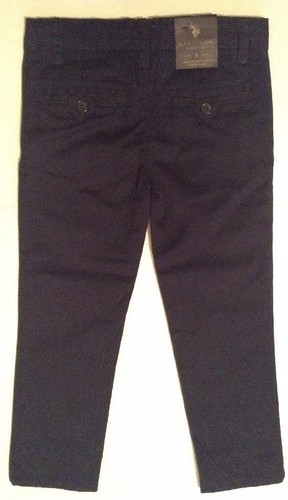 U S Polo Assn. Girls School Uniform Pants Adjustable Waist Skinny Navy Sz 5 Reg