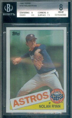 1985 Topps Baseball #760  Nolan Ryan  Graded  PSA 8