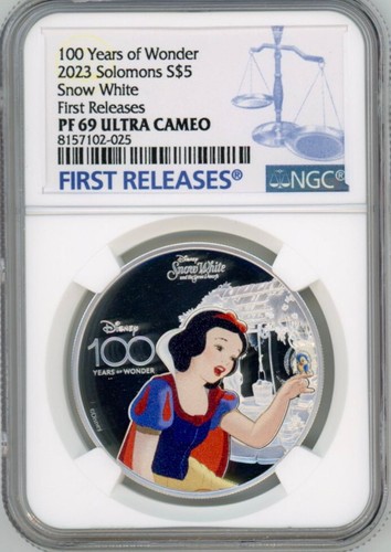 2023 Solomon Isl Snow White Disney 100 Years of Wonder 1oz