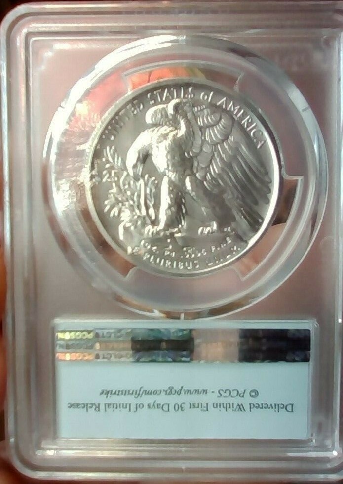 2017  $25 palladium ms70 first strike first day of issue pop 50 high relief