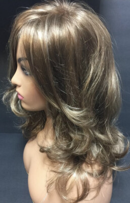 ESTETICA FRONT LACE LINE WIG W SIDE PART RH1226 BROWN WITH BLONDE HIGHLIGHTS