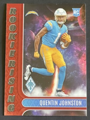 2023 Panini Phoenix Quentin Johnston /199 Rookie Rising Red RC #RIS-10 Chargers