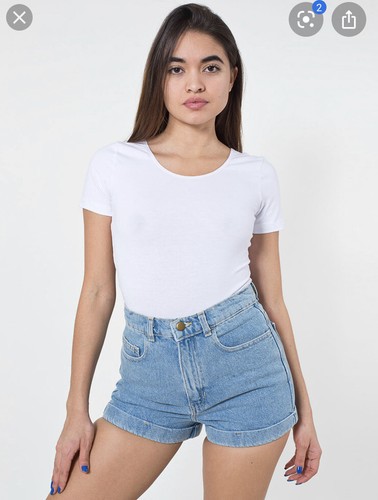 NWOT American Apparel High Waisted Denim Shorts Size 24 | eBay