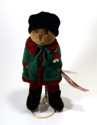 Russ Berrie Old World Teddies Farnsworth X-Mas Teddy Bear with Stand -RARE