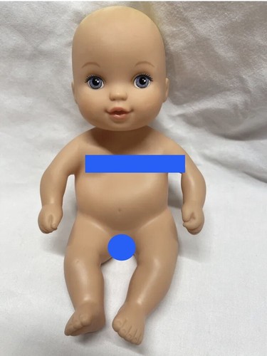 2016 Lauer blue Eyes Water Baby Doll waterbabies blonde hair toy rubber 10”