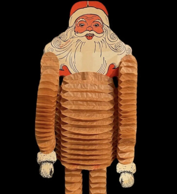 Papier Weihnachtsmann Antik OVP Beistle USA 50er Honeycomb Santa