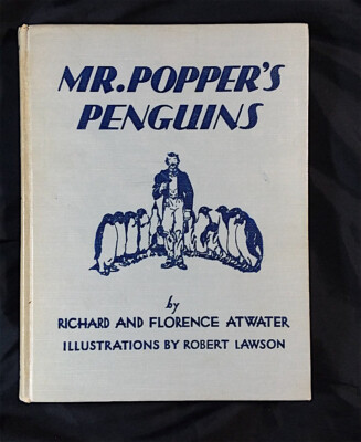 Mr. Popper's Penguins by Atwater 1938 vintage Childrens book HC EUC
