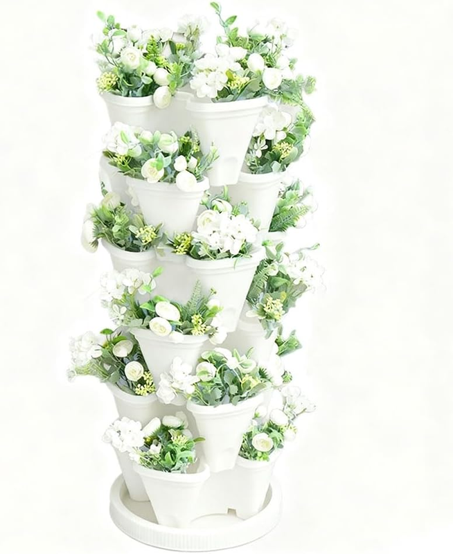 Vertical Garden Planters, 5 Tier Vertical Garden Strawberry Stackable Planters H