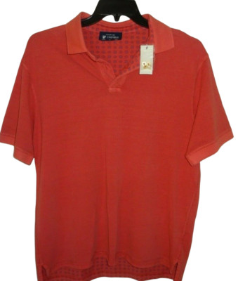 Daniel Cremieux Golf Polo Shirt Large Red Optional Button Closure NWT (GP46)