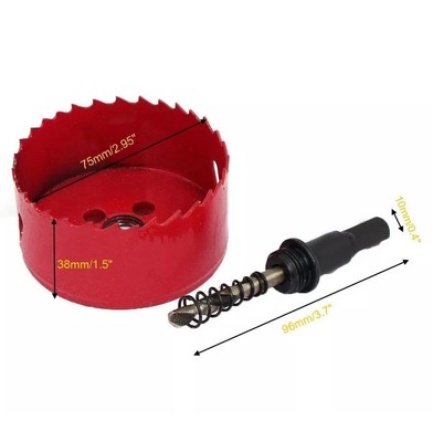 75mm/2  15/16 Hole Saw - HSS Bi-Metal Cutter - Efficient & Versatile -M42
