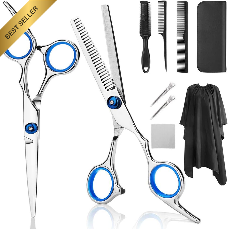 Professional Hair Cutting Scissors,  9 PCS Barber Thinning Scissors Hairdressing