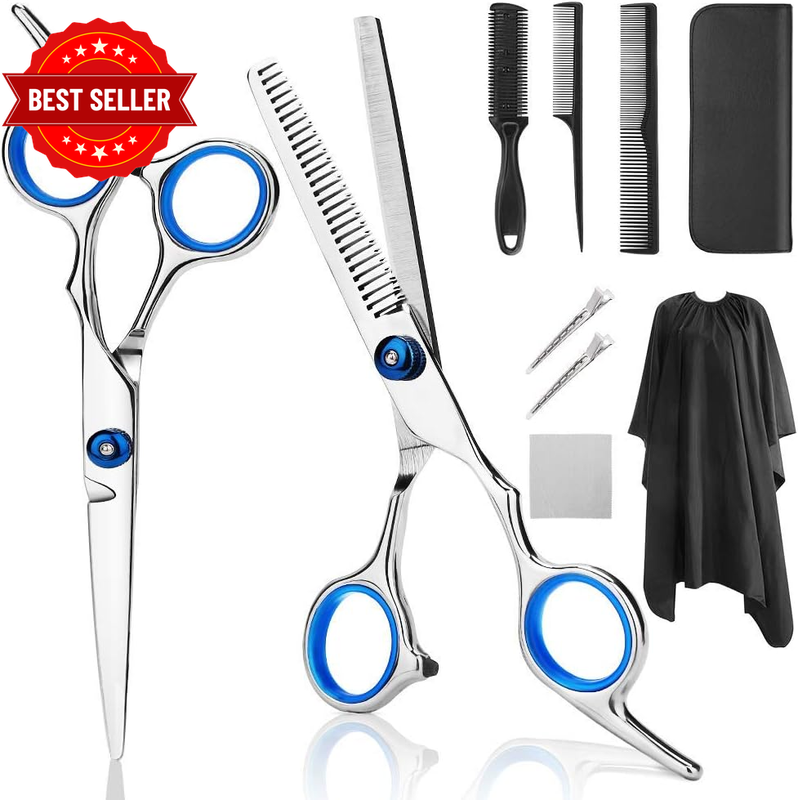 Professional Hair Cutting Scissors,  9 PCS Barber Thinning Scissors Hairdressing