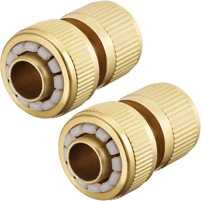 Brass Quick Connect Garden Hose Fitting Adapter 5/8" for 1/2" Hose 2Pcs