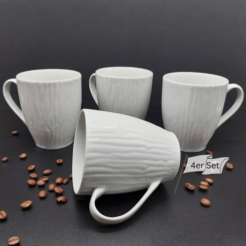 Kaffeetassen 4er Set, 340 Ml Tasse GroÃ, Aus Porzellan, Teetasse, Becher, Tasse