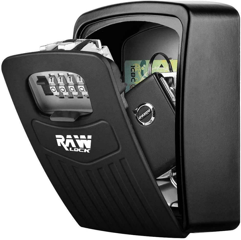 BLACK Extra Large Combination Key Box Key Safe Heavy Duty Outdoor Wall Mounted