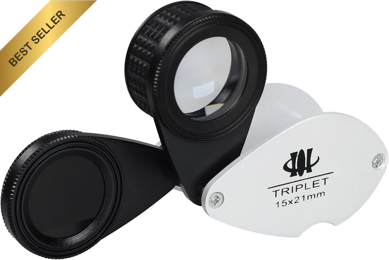 15X Magnification Loupe & Jadeite Filter 2 in 1 Foldable Jewelry Identification