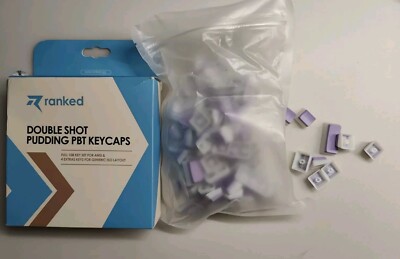 Ranked Double Shot Pudding PBT Keycaps 108 Keys, Purple 