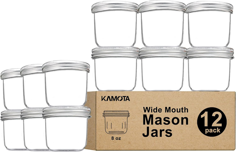 Wide Mouth Mason Jars 8 Oz, 8Oz Mason Jars Canning Jars Jell
