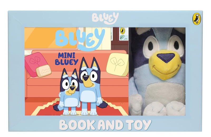 Bluey: Mini Bluey and Bluey Toy Box Set: Book and Plush Toy Gift for Little Blue
