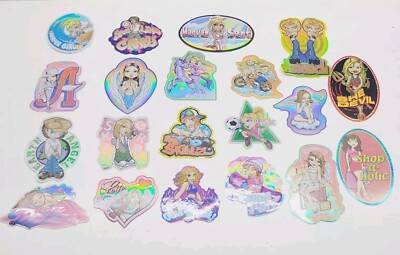 20 Vintage Holographic Prism Girls Vending Machine Stickers