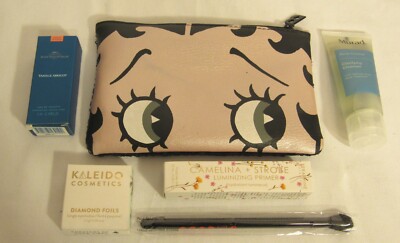IPSY Betty Boop Sequenced Glam Bag w/Brush & 4 Samples, Cosmetic Make-up Bag NEW
