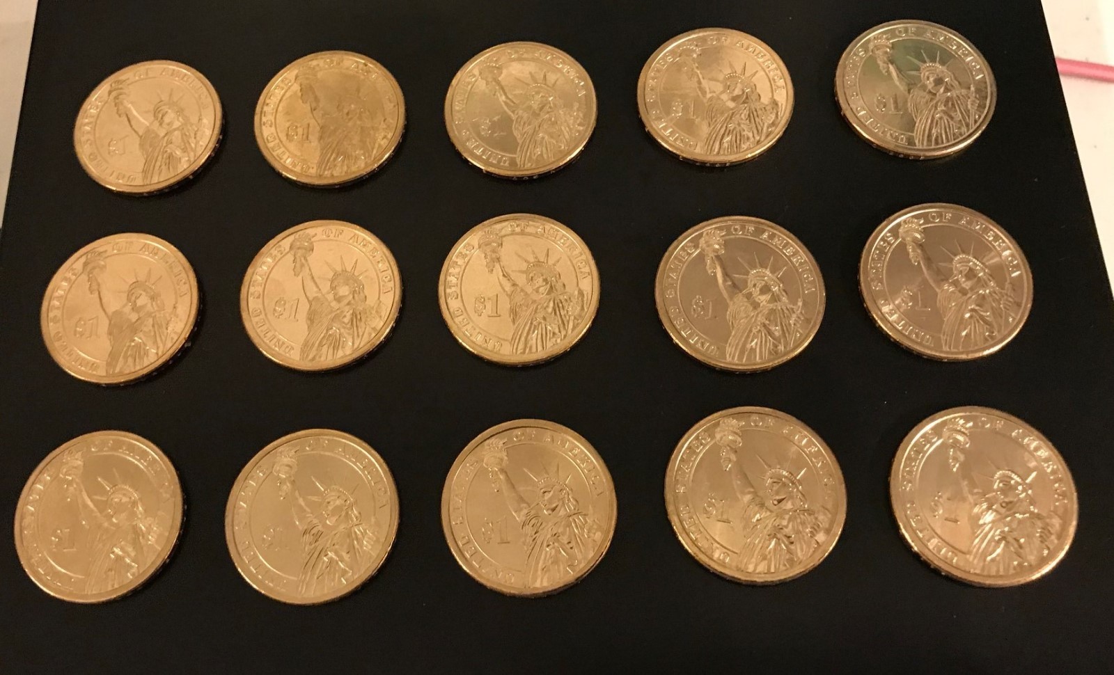 2007 - D George Washington Presidential Dollar Coins $1 - 15 Coins