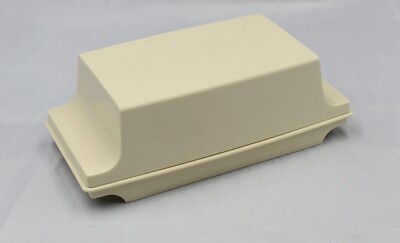 Vintage Tupperware Double Stick Butter Dish #1511 w Lid #1512  Cream Almond Tray